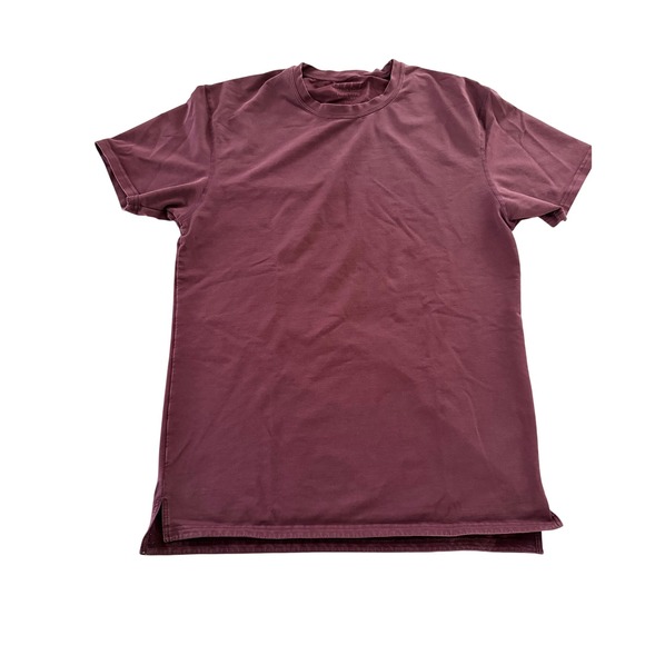 BYLT Premium Basics Other - BYLT Premium Basics Mens LUX Drop-Cut T-Shirt Burgundy Maroon Split Hem Large